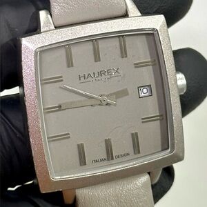 Haurex Italy FK380DG1 Aluminum Tank Gray-Tone Date 33mm Unsiex Luxury Watch